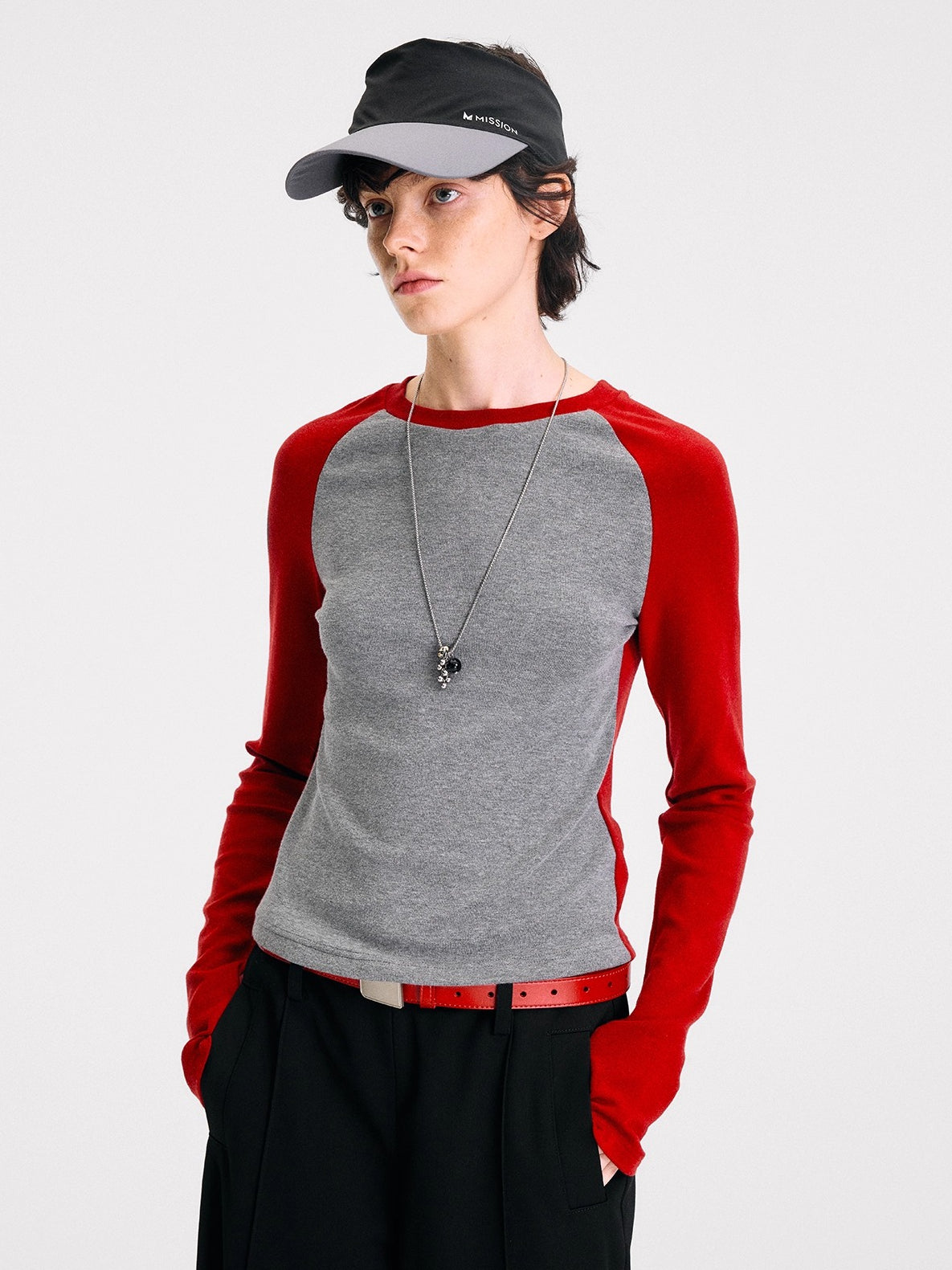 Contrast Raglan Slim-Fit Long-Sleeve Tee