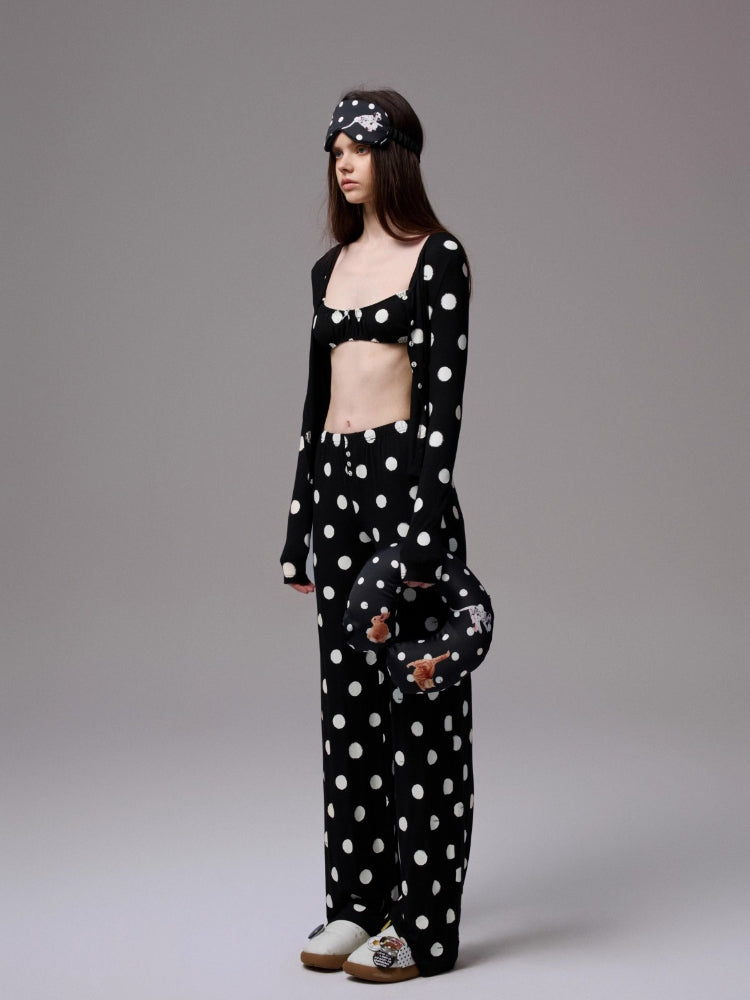 Color-Block Polka Dot Lace Lingerie