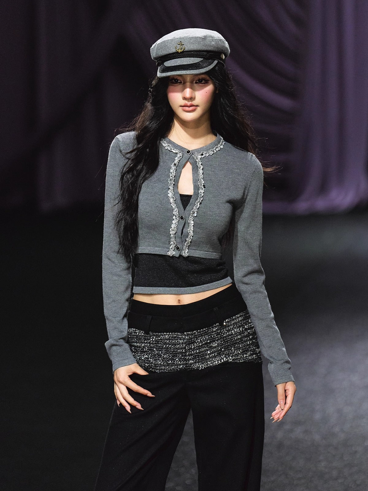 Embellished Knit Cardigan &amp; Camisole Set