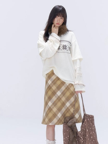 Layered Lace-Trim Long-Sleeve T-Shirt