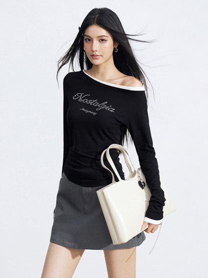 Rhinestone Embellished Slim-Fit T-Shirt