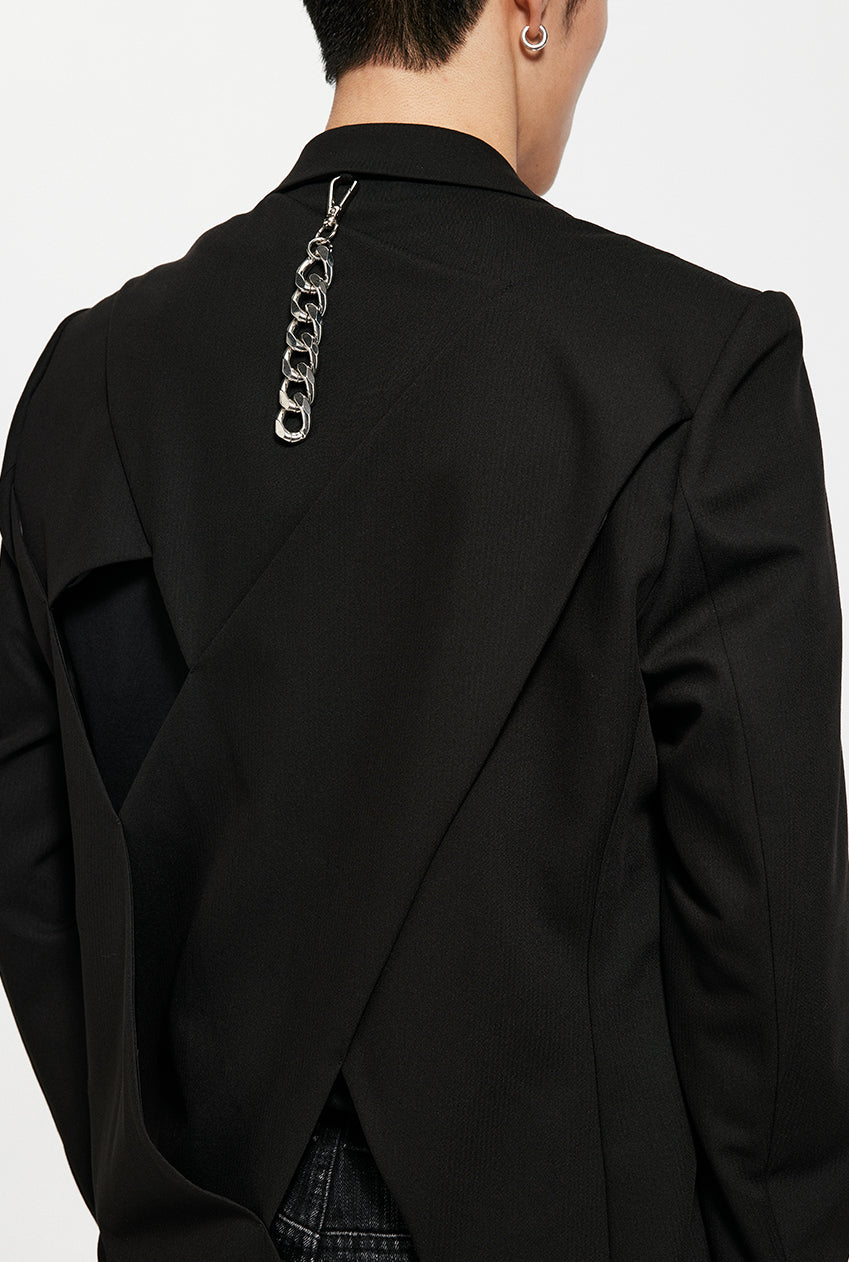 Hollow Out Single-Breasted Suit Jacket - CHINASQUAD