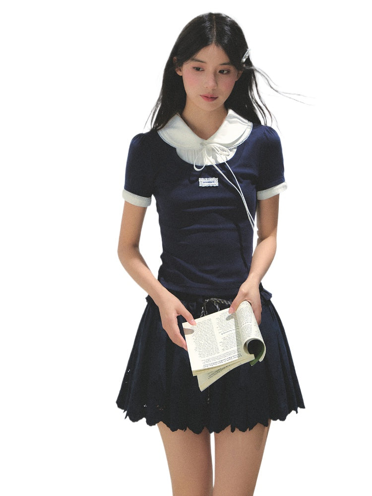 Collar Knitted Short-sleeve T-shirt - CHINASQUAD