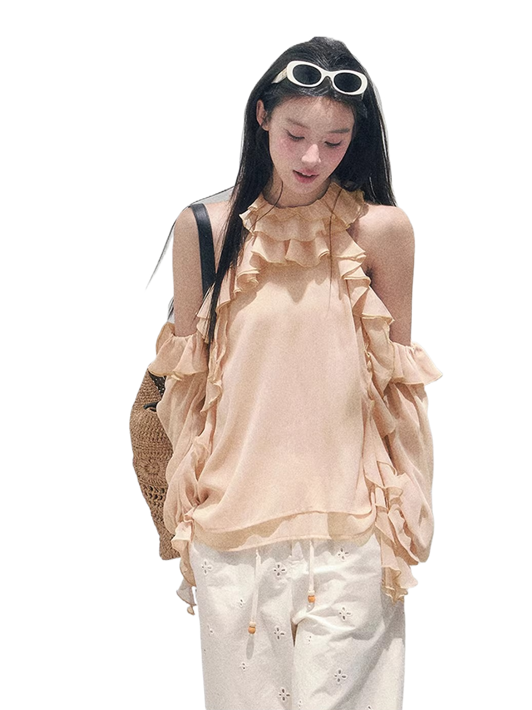 Heidi Ruffle Shoulder Blouse
