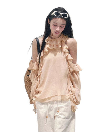 Heidi Ruffle Shoulder Blouse
