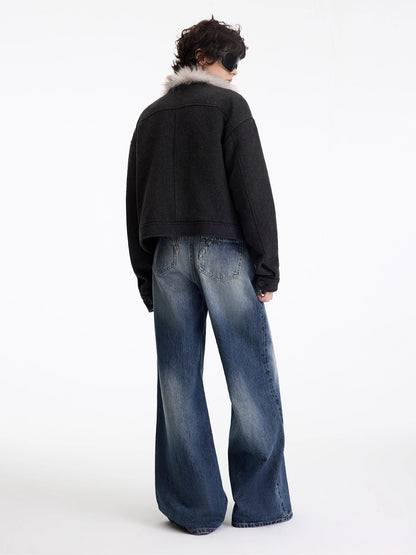 Wool-Blend Quilted Plush Jacket