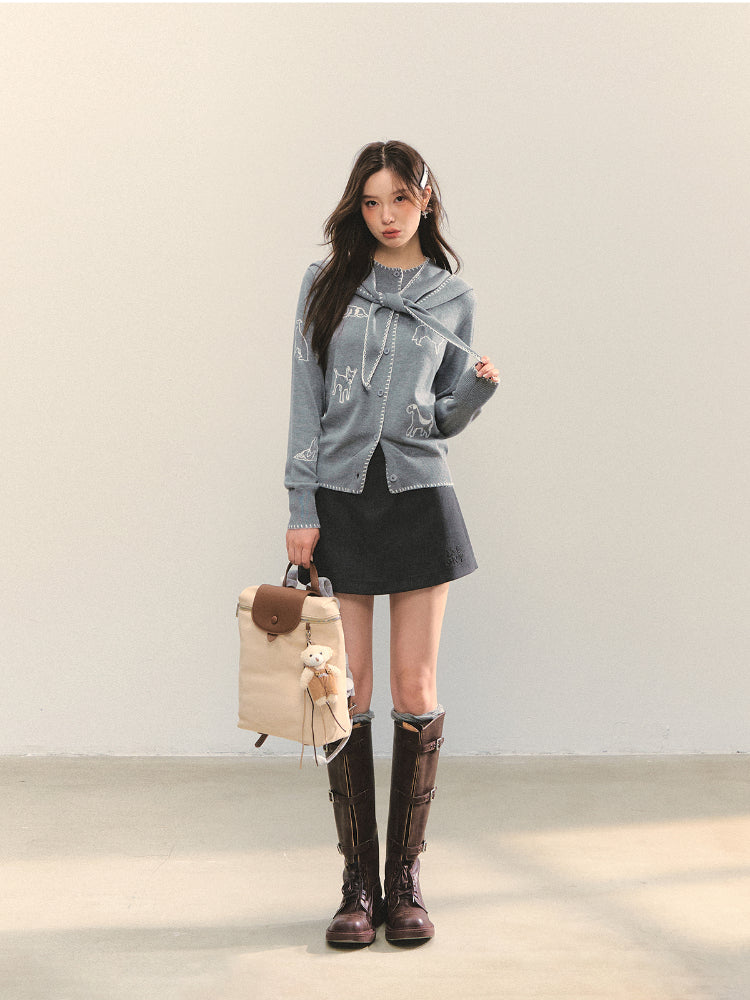 Anti-exposure Applique Pocket Suit Skort - CHINASQUAD
