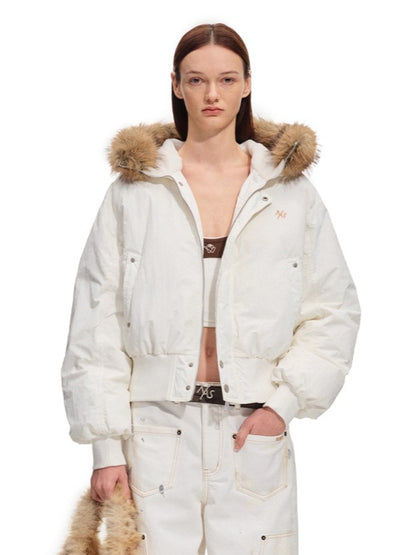 Polar Eco-Faux Fox Fur Down Jacket