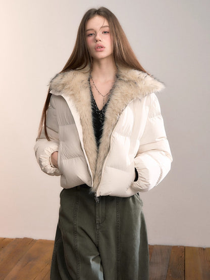 Detachable Faux Fur Collar Down Jacket