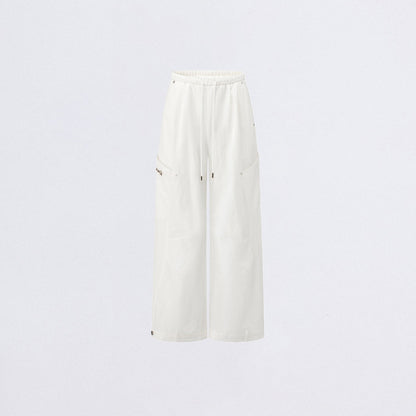 Ruched Utility Wide-Leg Cargo Pants