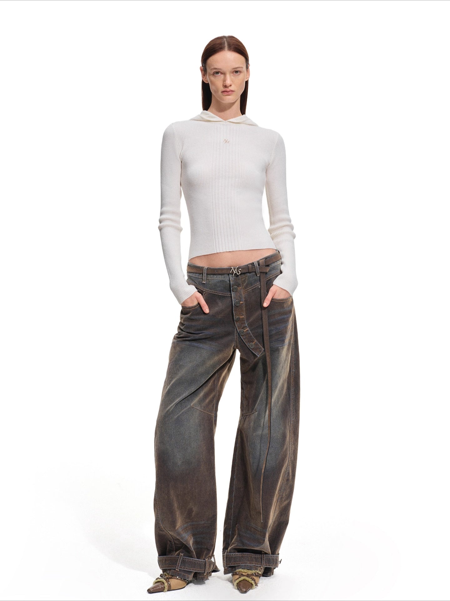 Dawn Hooded Wool Knit Turtleneck