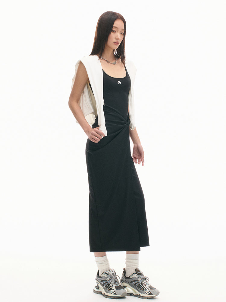 Color Block Casual Slimming Waist Mid-Length Dress