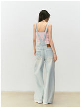 Washed Light Blue Denim Overalls - CHINASQUAD
