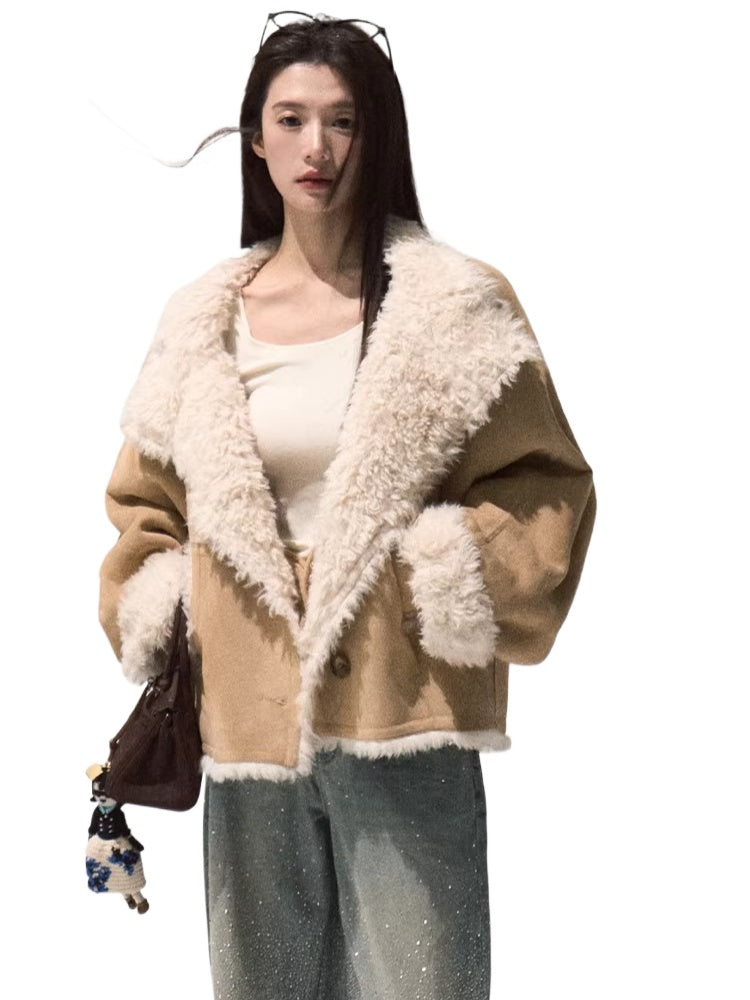 Faux Shearling Suede Jacket &amp; Vest