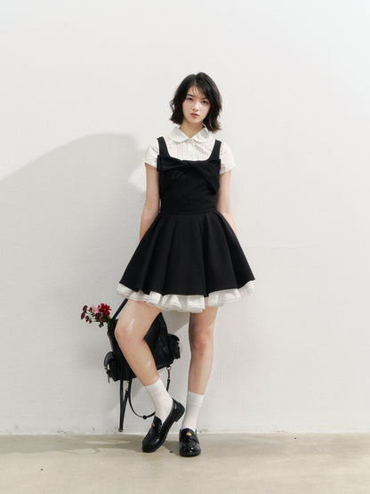 Black Retro Tiered Skirt - CHINASQUAD