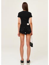 Waist-Cinching Embroidered Round-Neck T-Shirt - CHINASQUAD