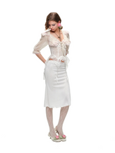 Contrast Ruffle Sailor Collar Chiffon Cropped Cardigan 1Jinn Studio