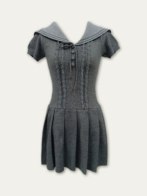 Grey Short Sleeved Dress / S
