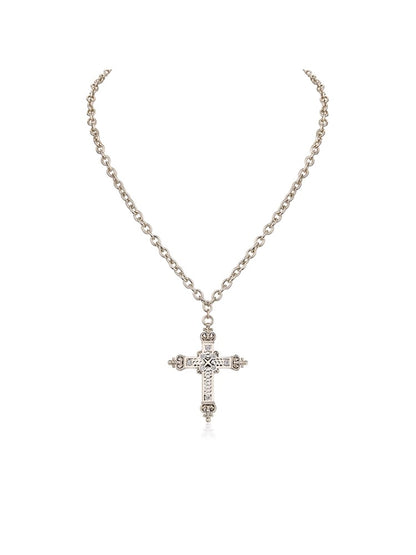 Unisex Hollow Vintage Cross Pendant Necklace