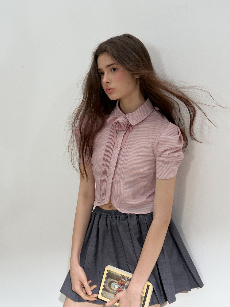 Puff Sleeve Striped Shirt