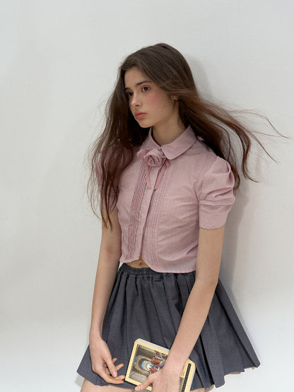 Puff Sleeve Striped Shirt