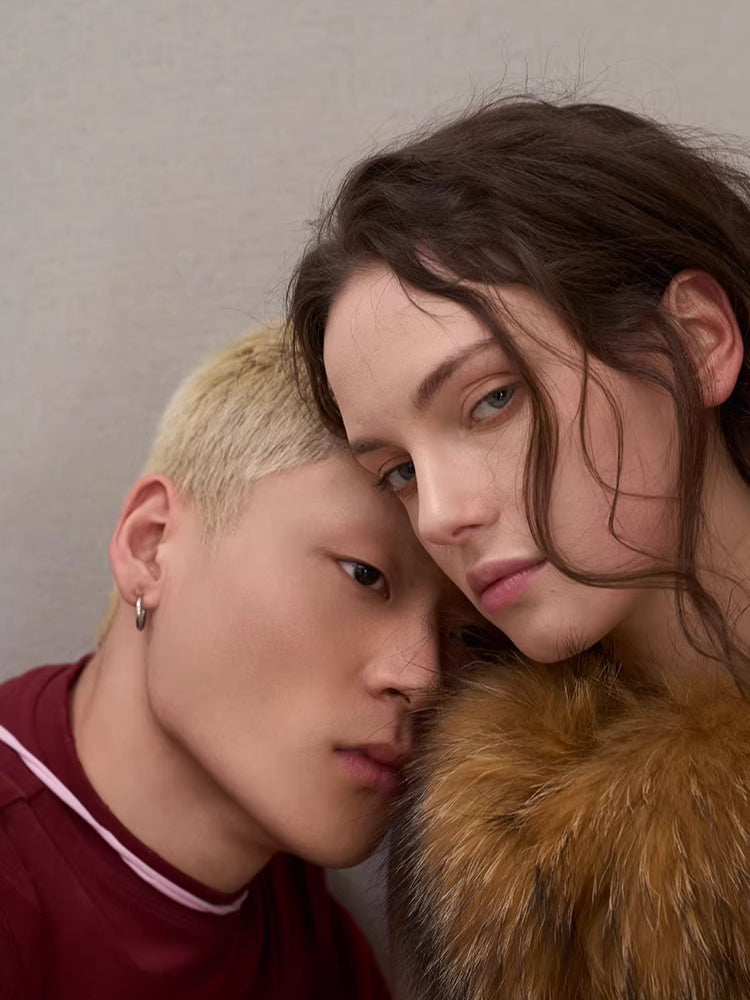 Raccoon Fur Metal-Logo Earmuffs