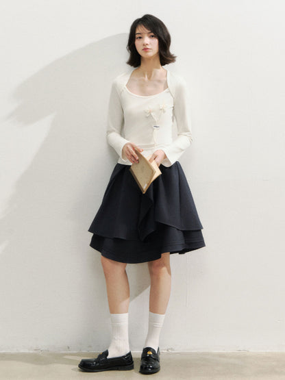 Structural Bow Mini Skirt - CHINASQUAD