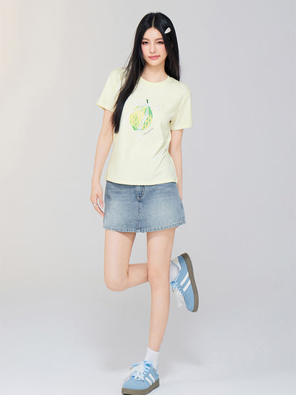 Bow-tied Fruit Regular Shoulder T-shirt