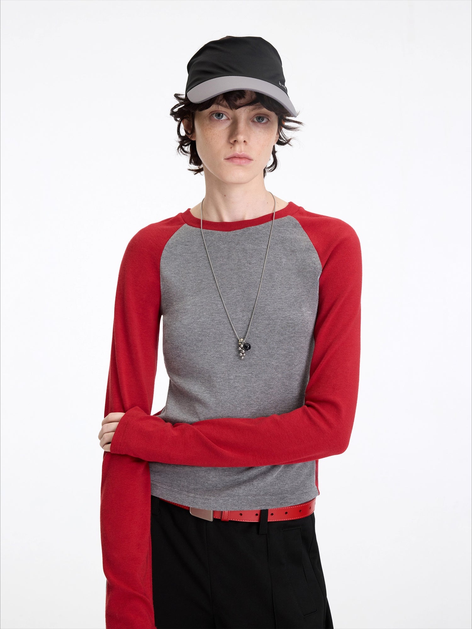 Contrast Raglan Slim-Fit Long-Sleeve Tee