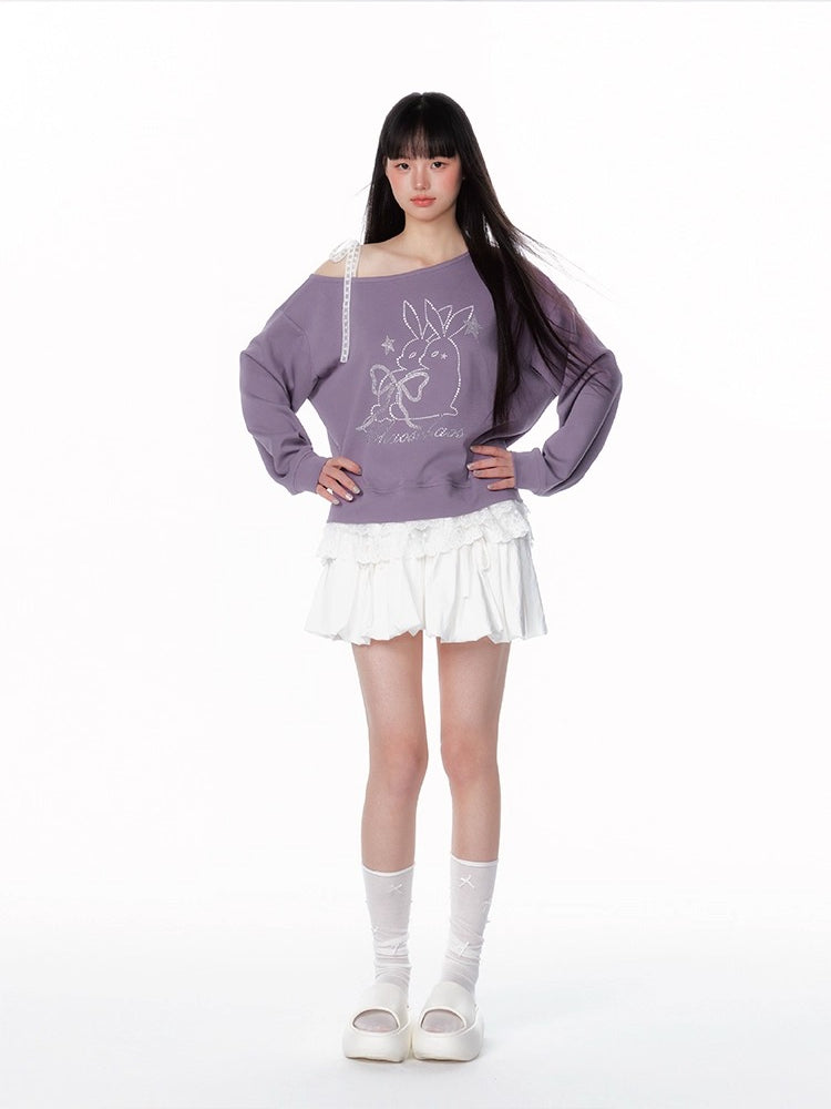 Bow Tie Waist Floral Bubble Skirt