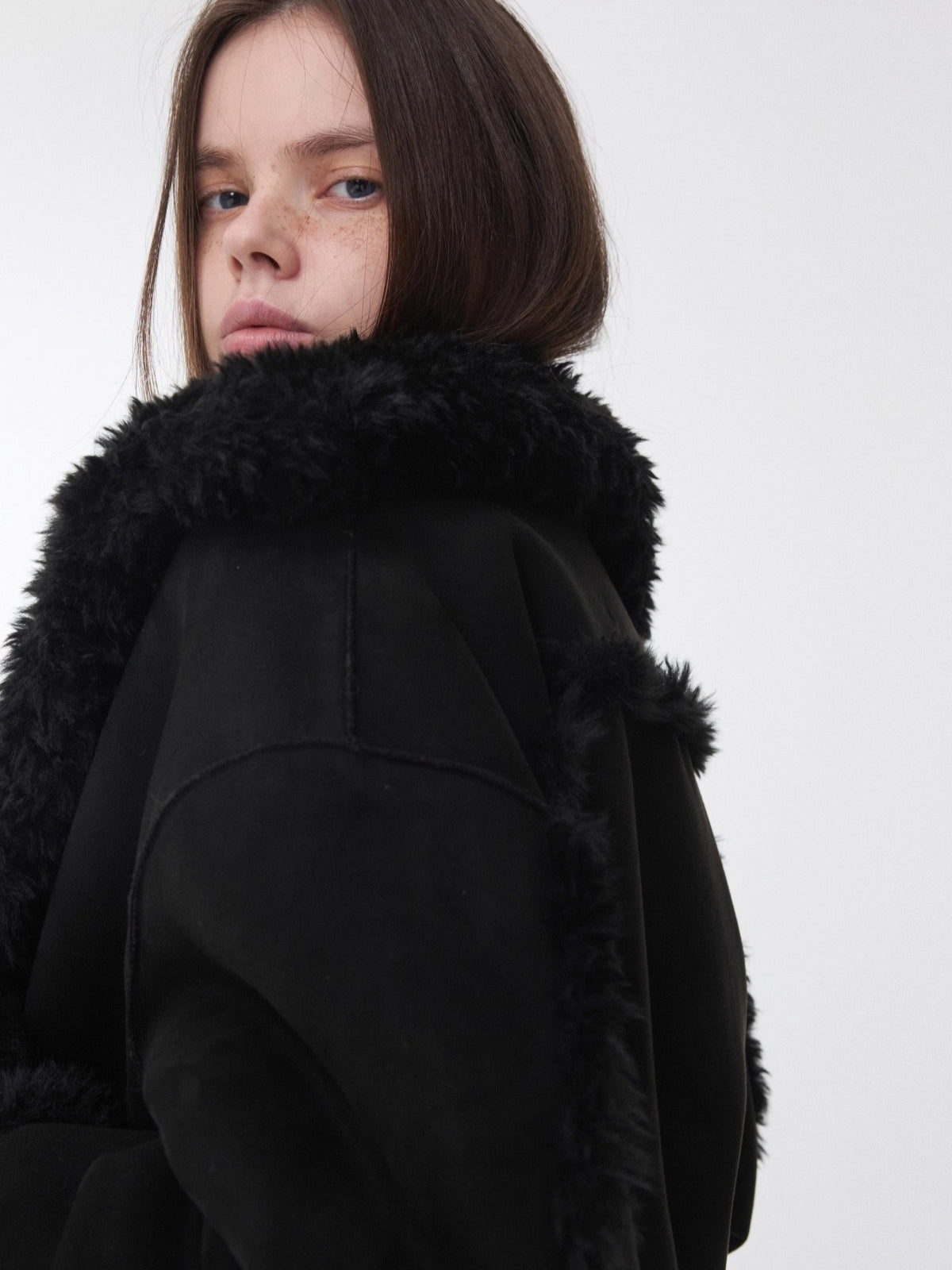 Shearling Reversible Suede Short Jacket