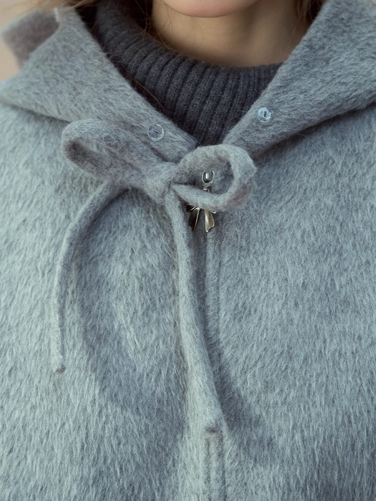 Rose Hooded Wool-Blend Jacket