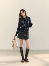 Puppy Embroidered Trim Hooded Knit Sweater - CHINASQUAD
