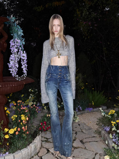 Mohair Sequin Sheer Knit Base Layer