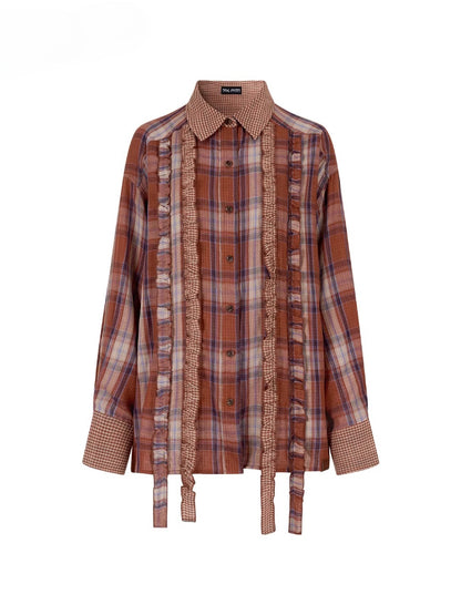 Checkered Loose Long-Sleeve Shirt
