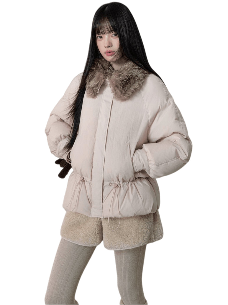 Fur Collar Sweet Puffer Down Jacket