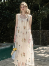 Gauze Flower Embroidered Double - Layer Sundress - CHINASQUAD