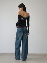 Lace Halter Two-way One-shoulder Sweater - CHINASQUAD
