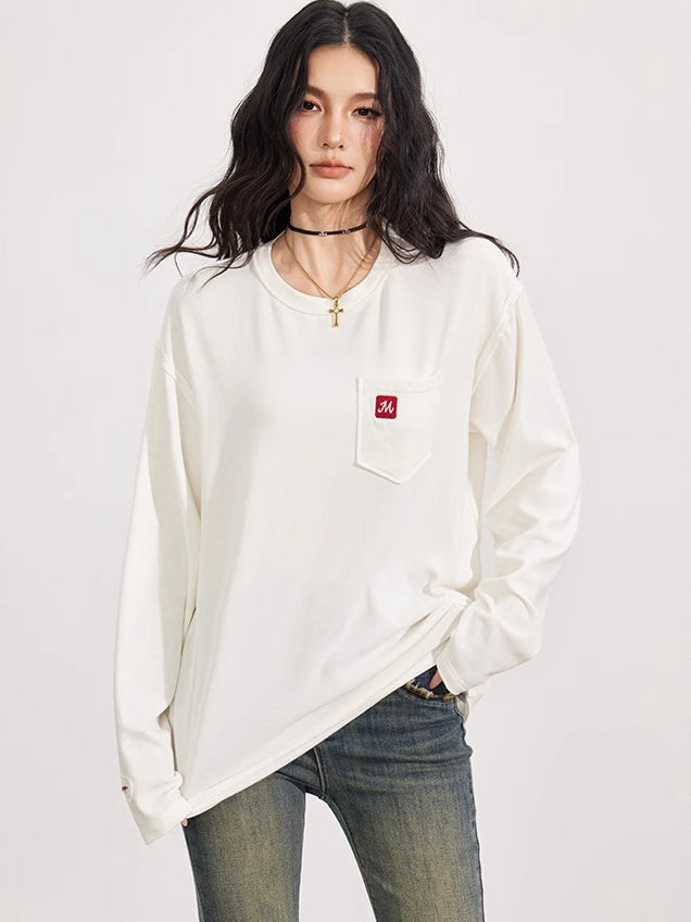 Embroidered Raw Edge T-shirt