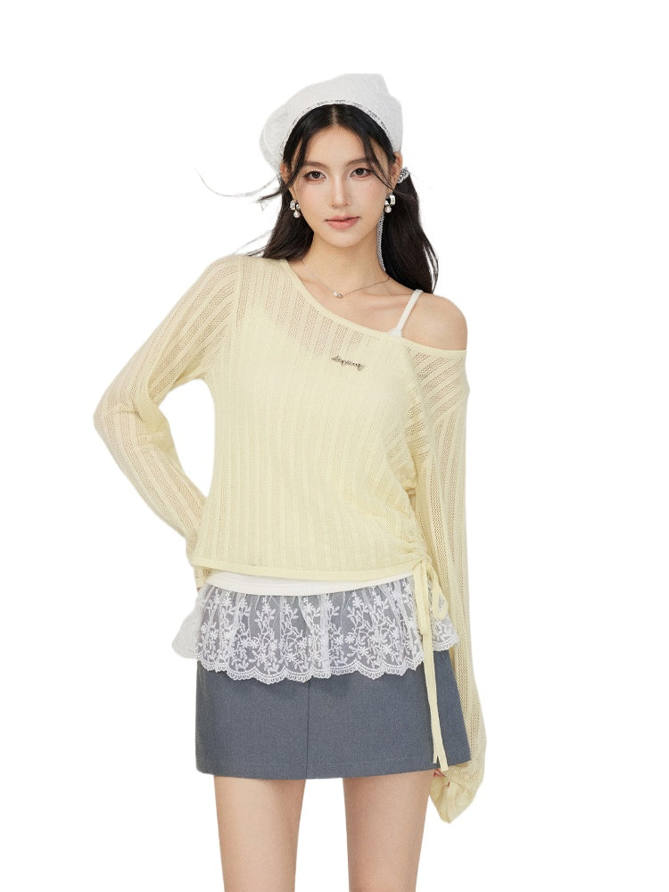 Hollow Irregular Lyocell Top