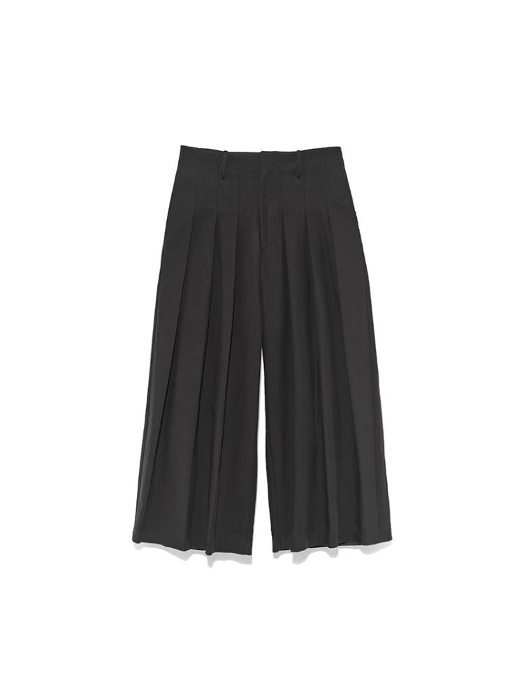 Pleated Wide-Leg Pants