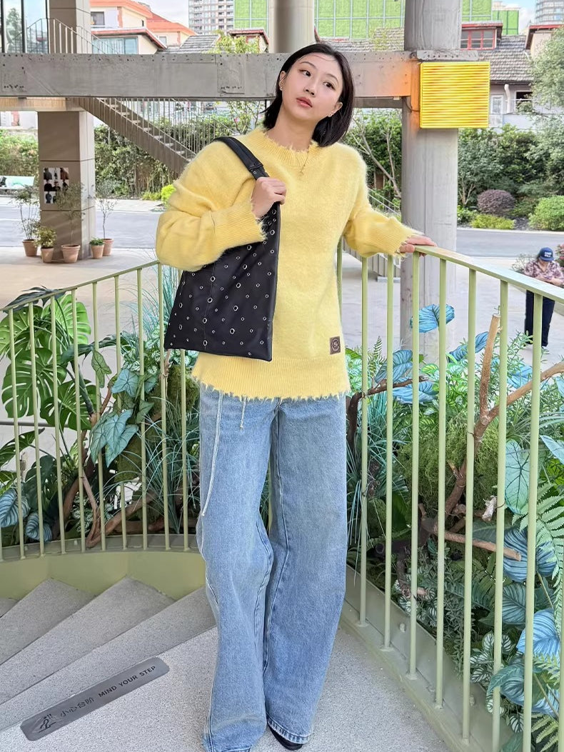 Soft-Touch Alpaca-Blend Crewneck Sweater