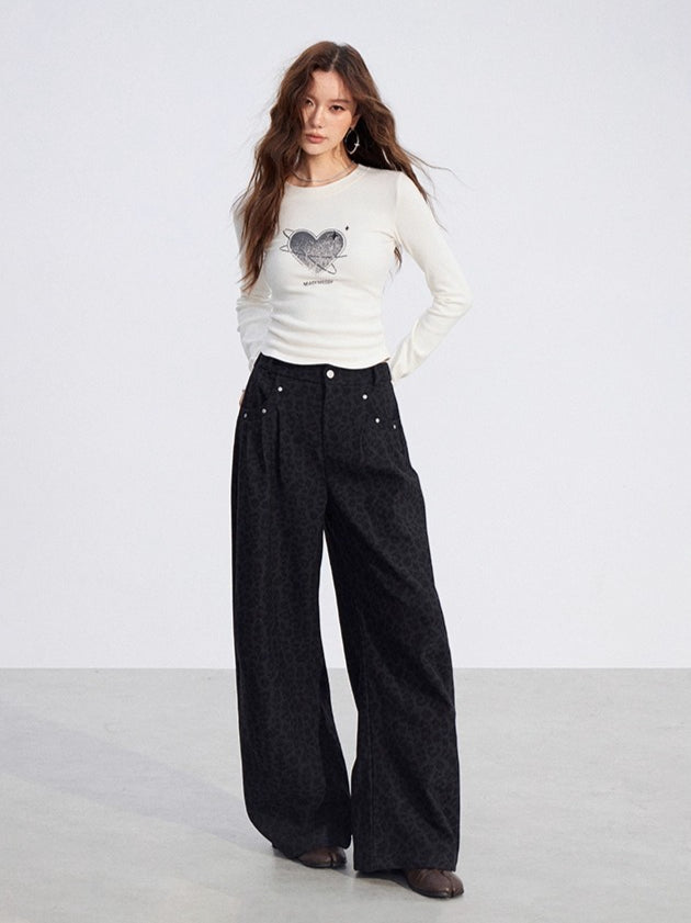 Wool-Blend Wide-Leg Trousers