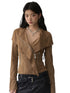 Large Collar Short Suede Jacket - CHINASQUAD