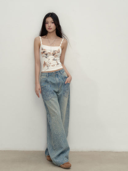 Off-white Lace Panel Camisole