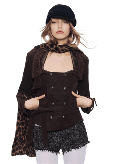 Punk Suede Short Trench Jacket