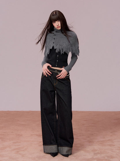 Vintage Straight-Leg Denim Pants