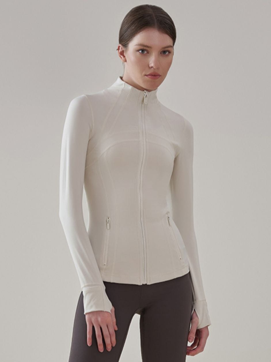 Regular Shoulder High-neck Breathable Long-sleeve Yoga Top