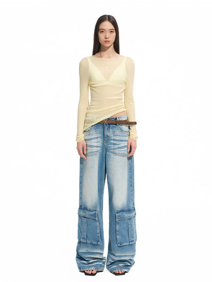 Wool Thin Crewneck Long-sleeve Blouse - CHINASQUAD
