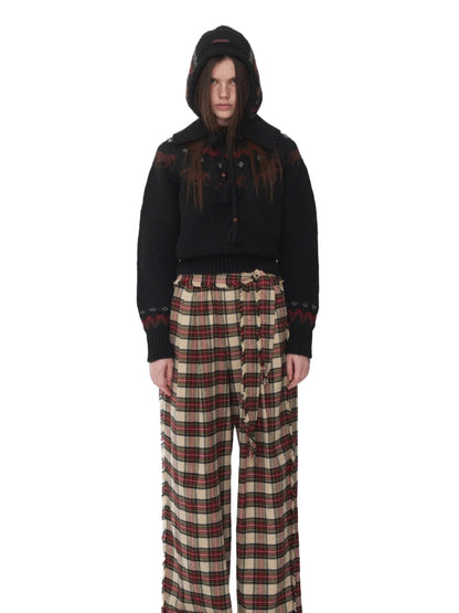 Fair Isle Pony Jacquard Knit Balaclava Hat